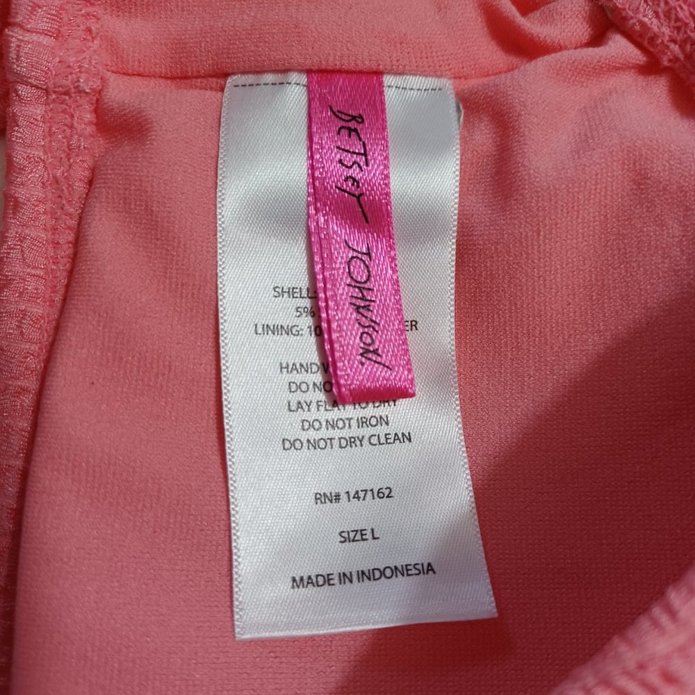 Betsey Johnson Scrunch Bunch Rose Bikini Top Pink Rosettes - Picture 4 of 11